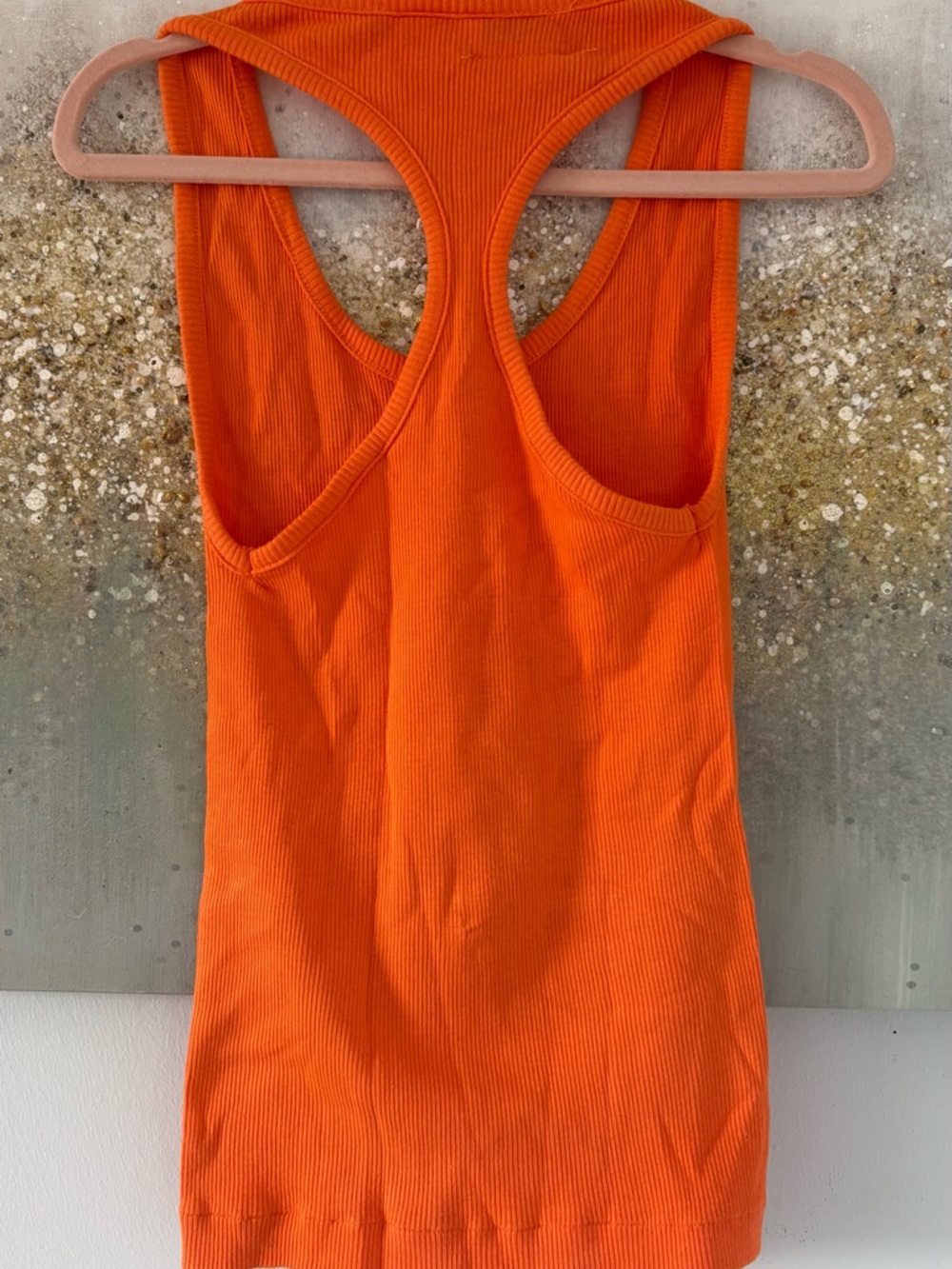 Orange Ribbed Racerback Tank (NWOT) - Picture 5 of 7